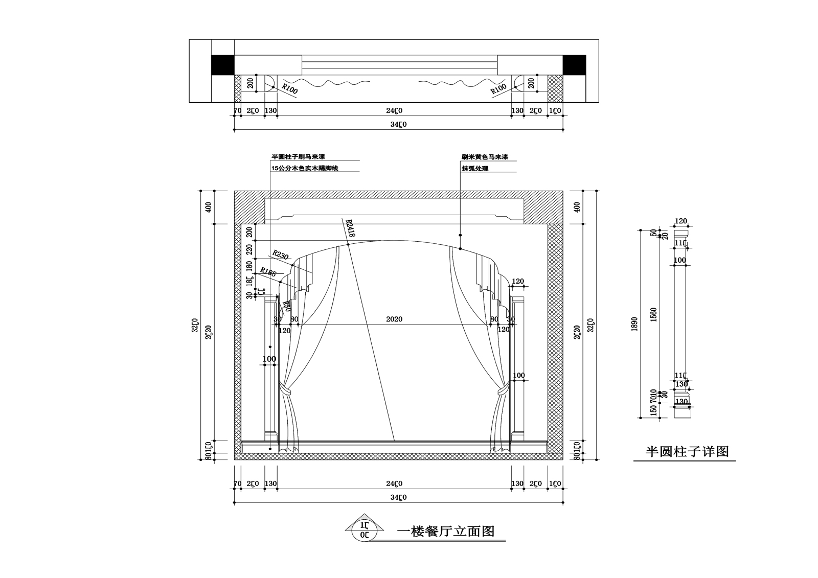 500平美式古典风格联体别墅施工图下载【ID:549980459】