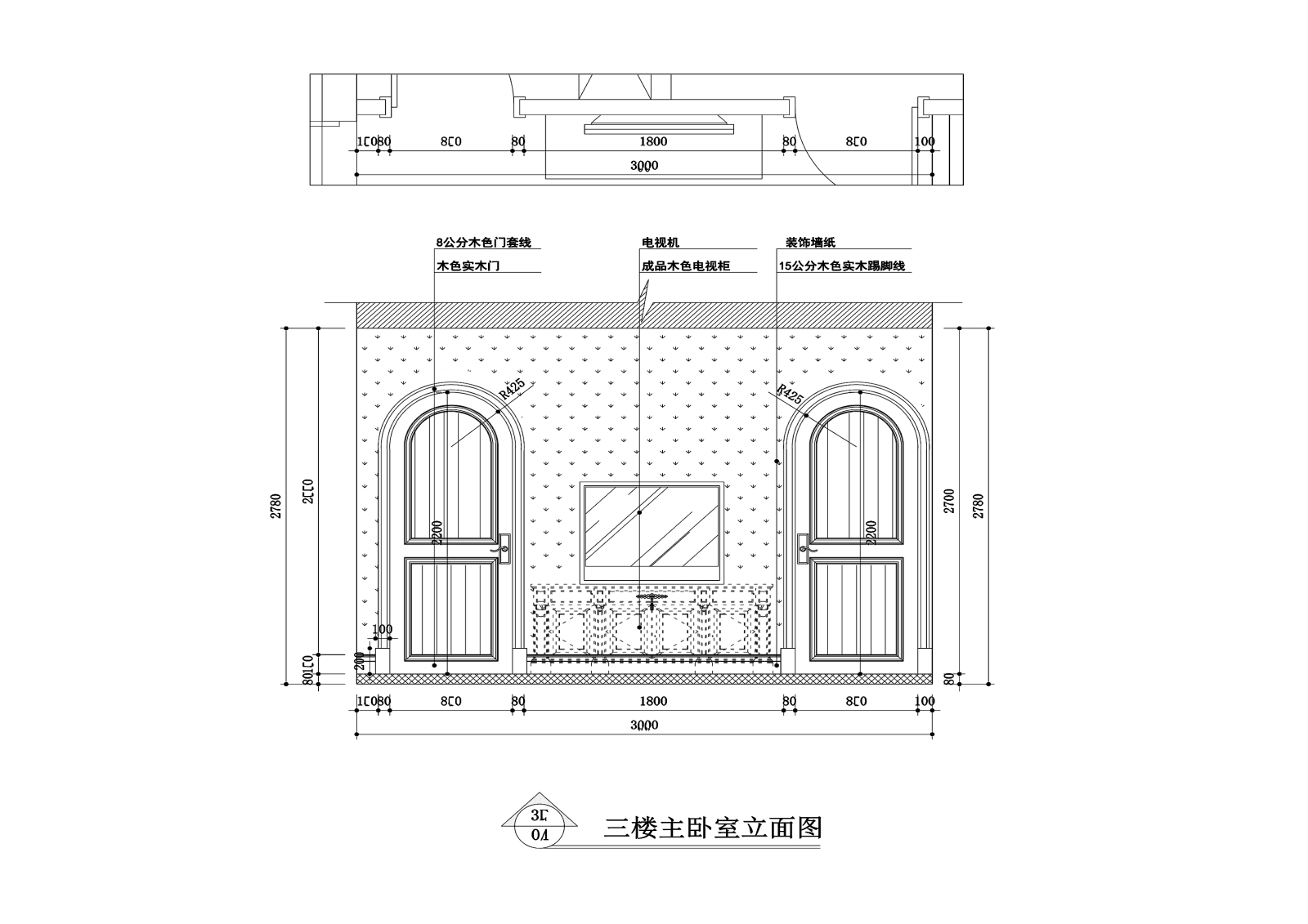 500平美式古典风格联体别墅施工图下载【ID:549980459】