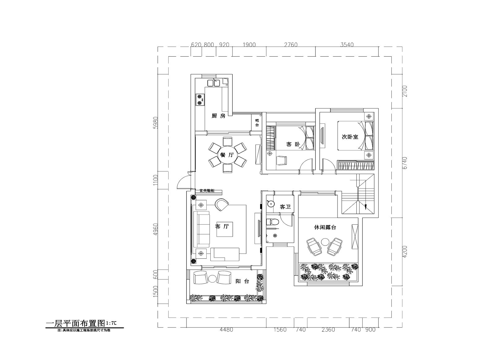 欧式风格四居室住宅装修cad施工图下载【ID:549981510】