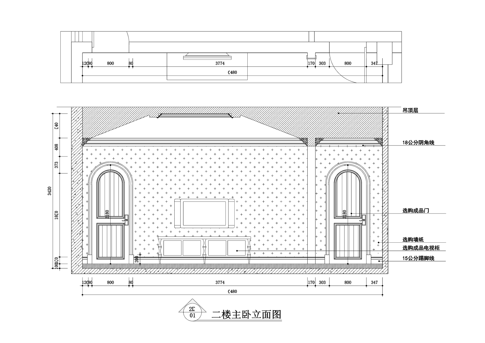 信步华庭臻园500平美式古典风格别墅cad施工图下载【ID:550364497】