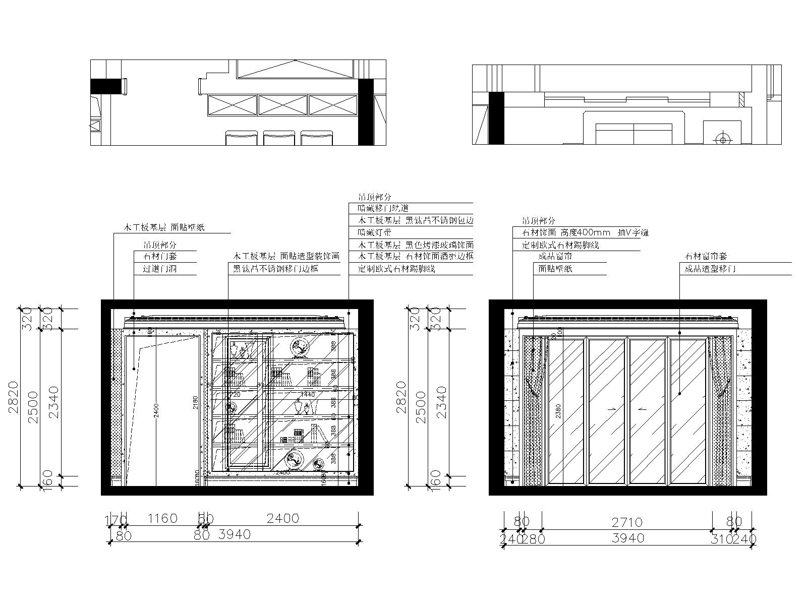 欧式风格三居室住宅装修设计cad施工图下载【ID:550374463】