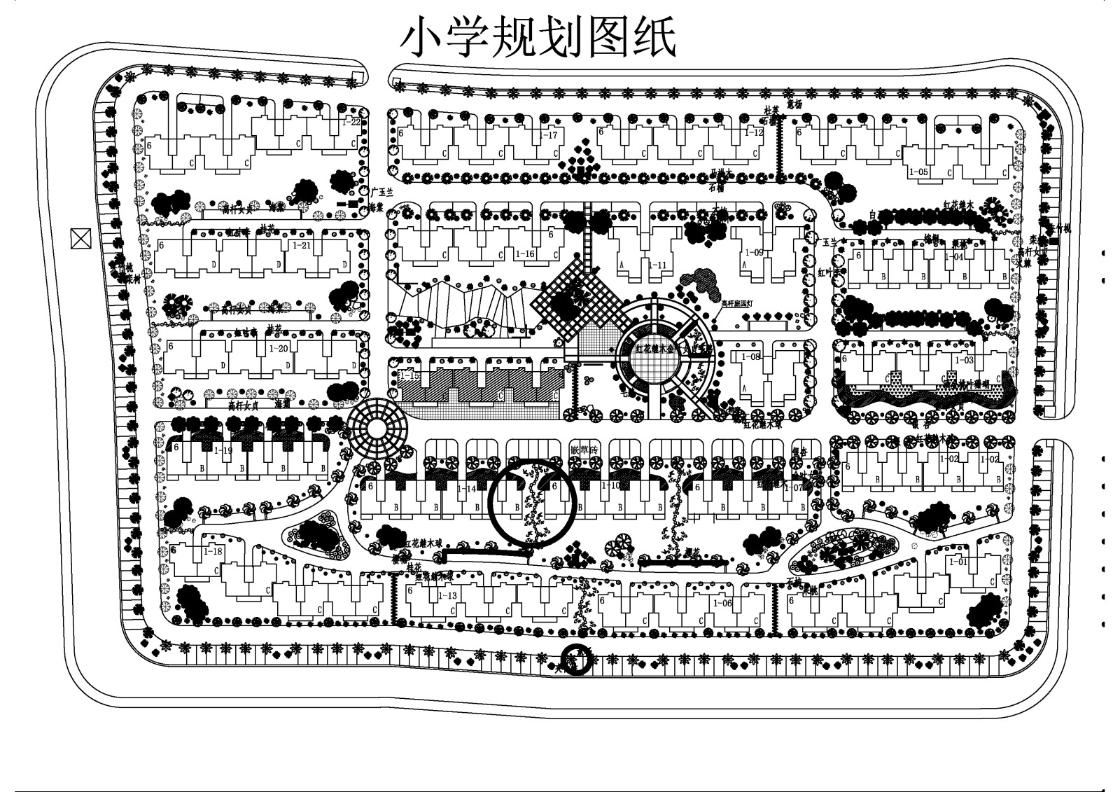 小学规划图纸cad施工图下载【ID:450623113】