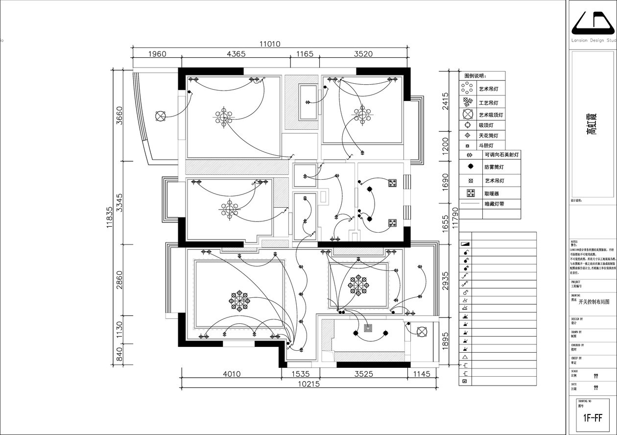 新中式样板房施工图cad施工图下载【ID:550668729】