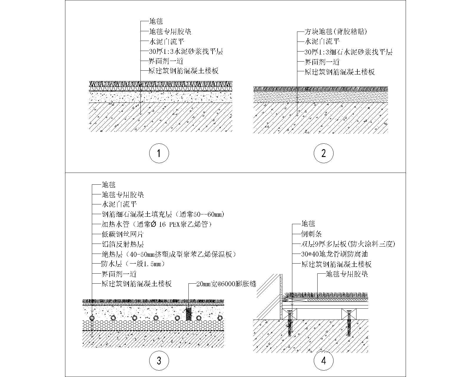 地面节点图库cad施工图下载【ID:351076009】