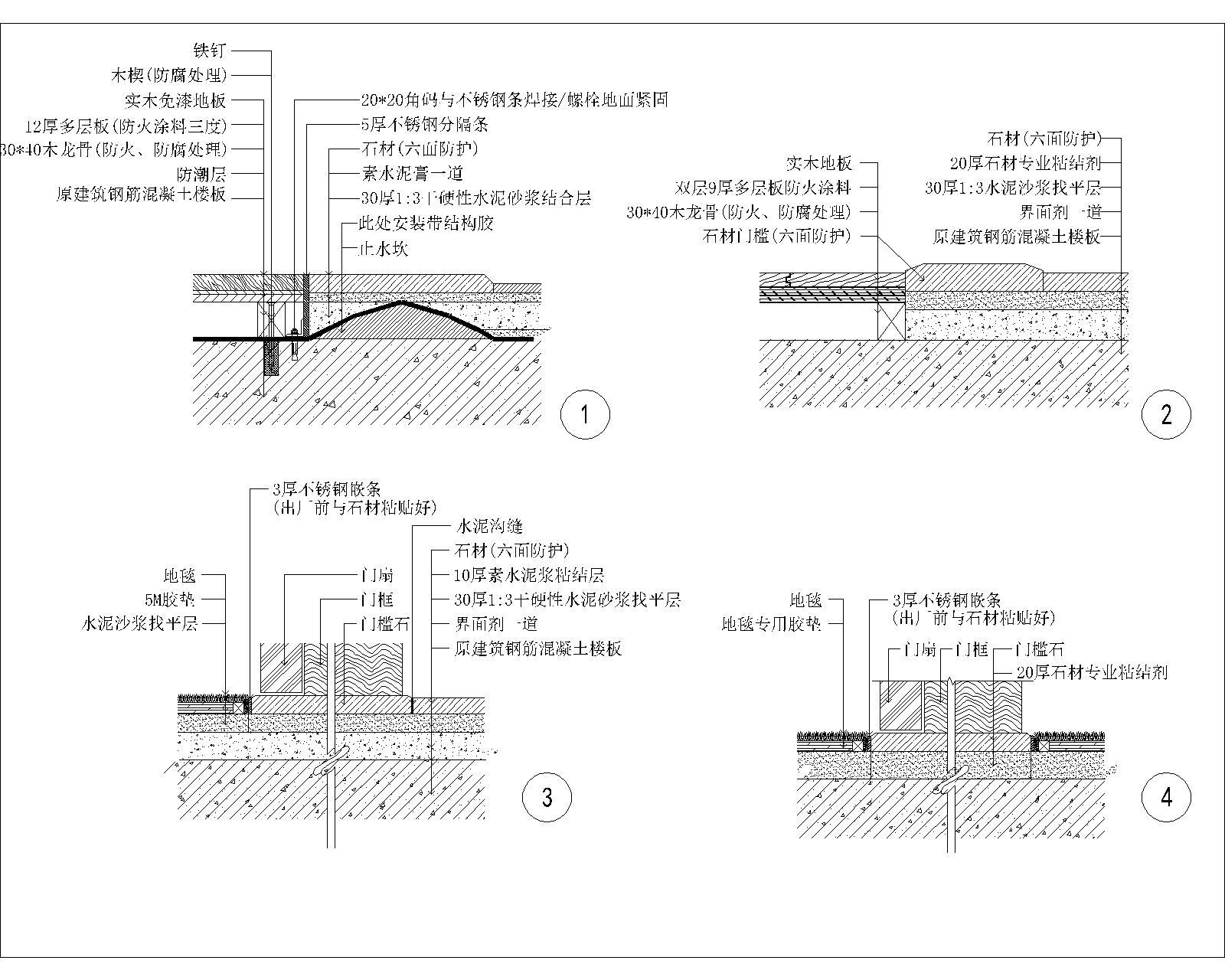 地面节点图库cad施工图下载【ID:351076009】