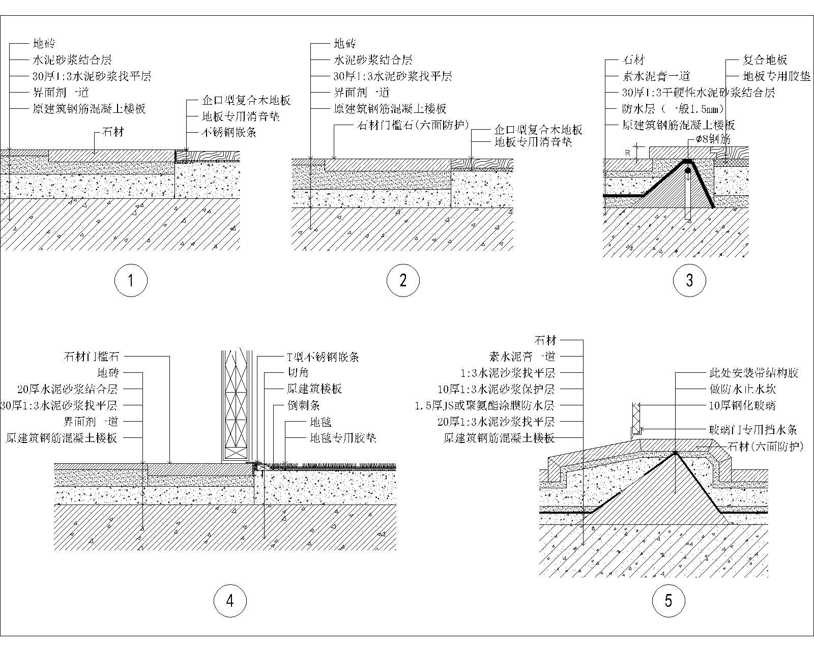 地面节点图库cad施工图下载【ID:351076009】