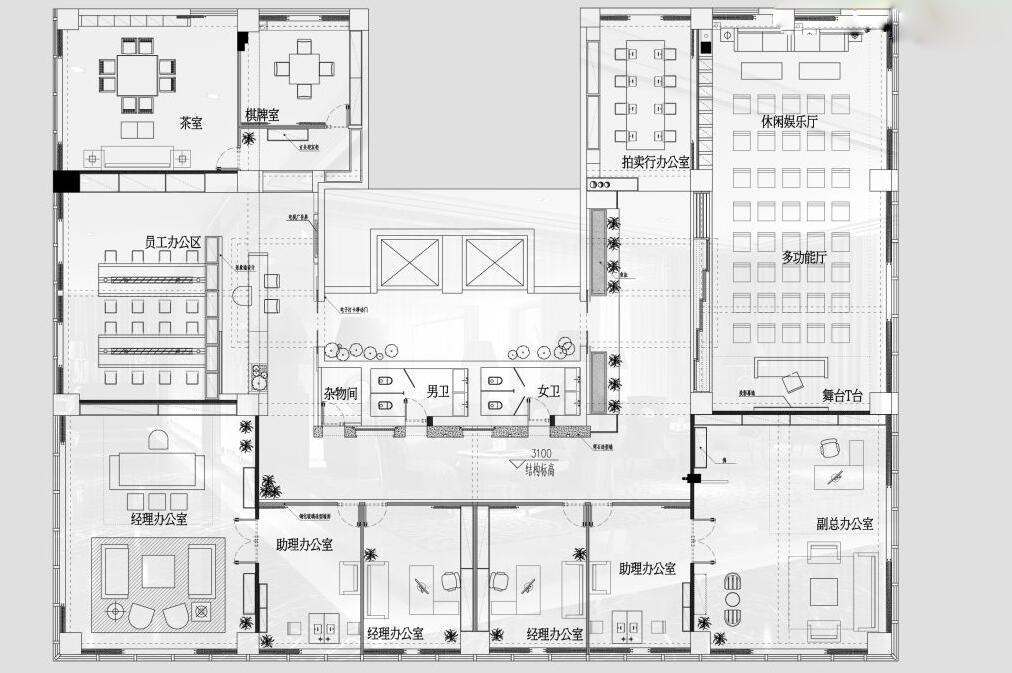 黄海城市花园七层办公施工图cad施工图下载【ID:651123946】