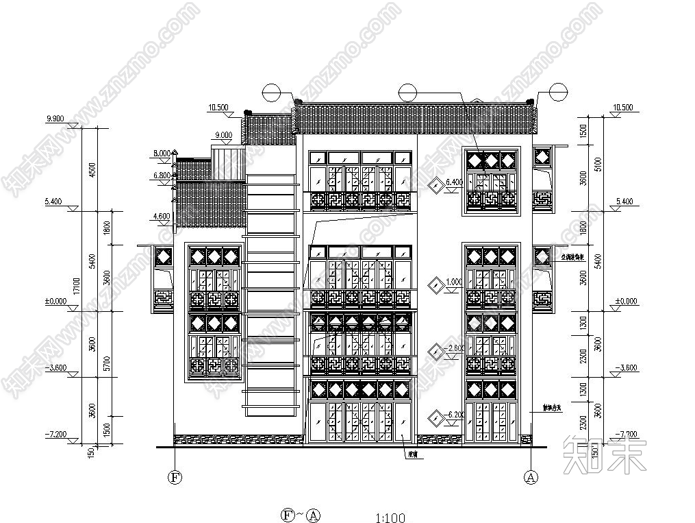 别墅设计方案平面立面剖面建筑施工图B5型施工图下载【ID:951237845】