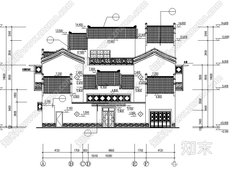 别墅设计方案平面立面剖面建筑施工图A型施工图下载【ID:951245864】