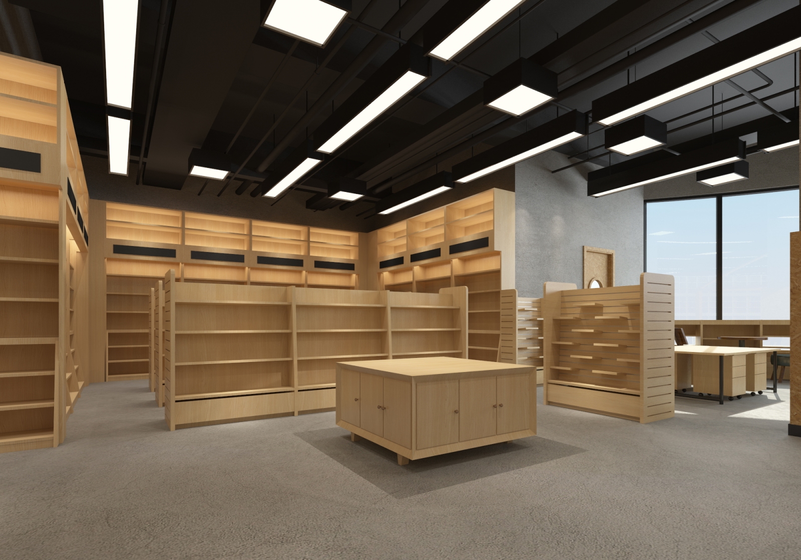 北方图书城奥莱店丨效果图cad施工图下载【ID:751346122】