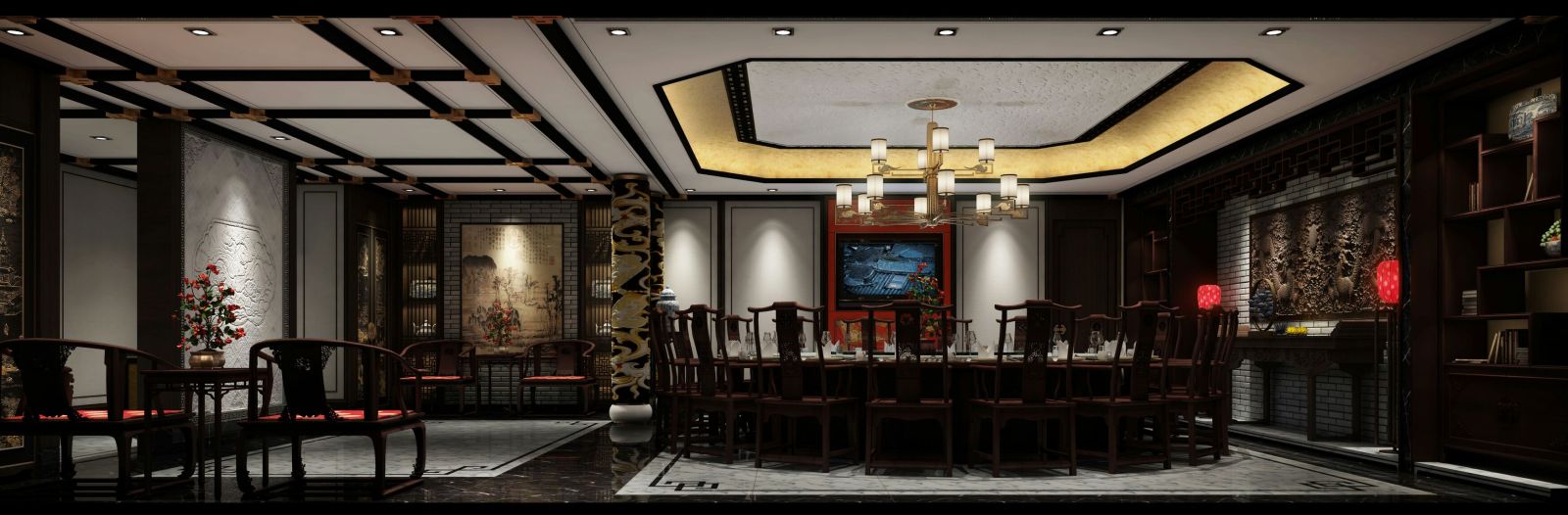 新中式会所cad施工图下载【ID:751358328】