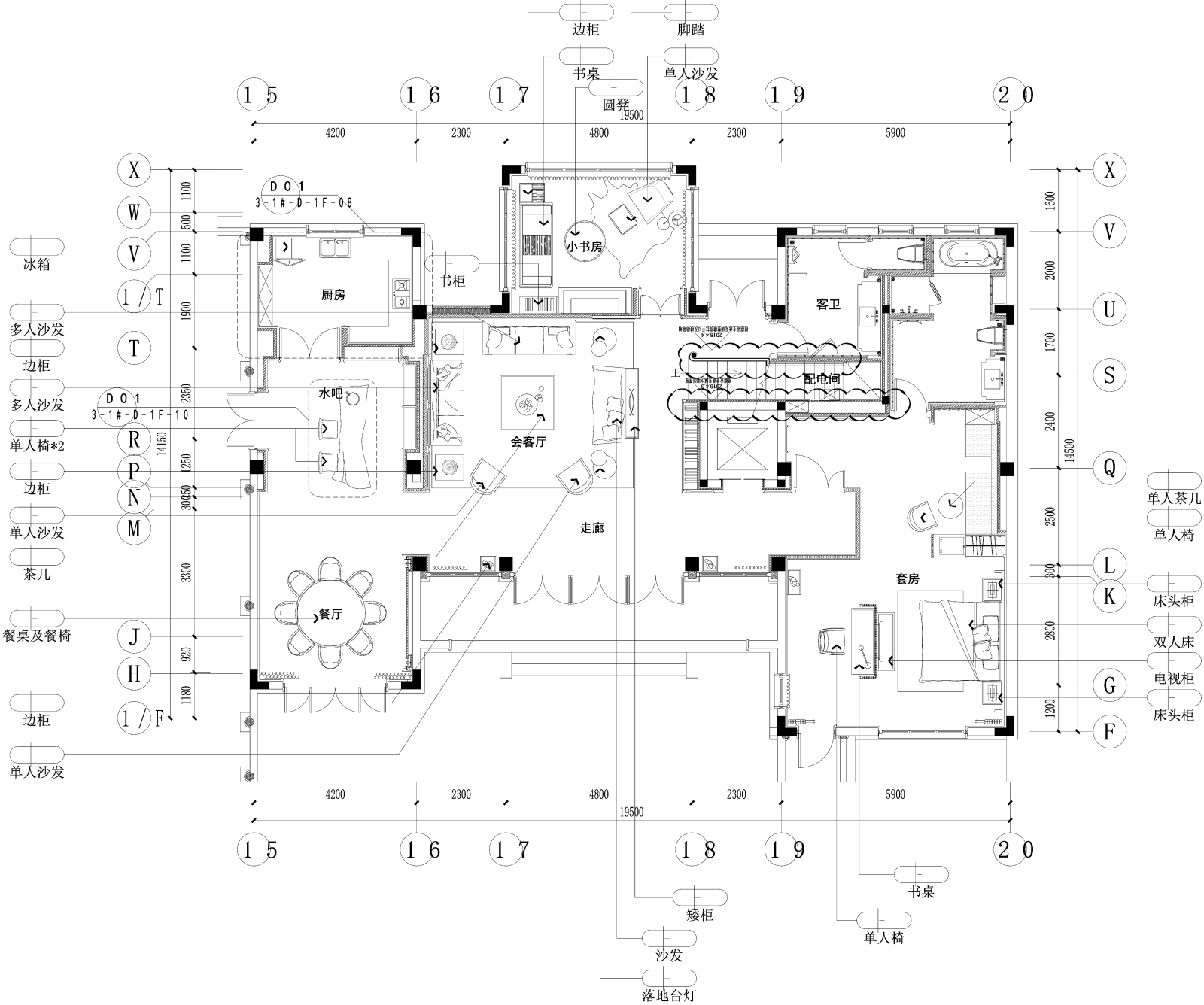 PYR-高端私人会所全套施工图cad施工图下载【ID:751761375】