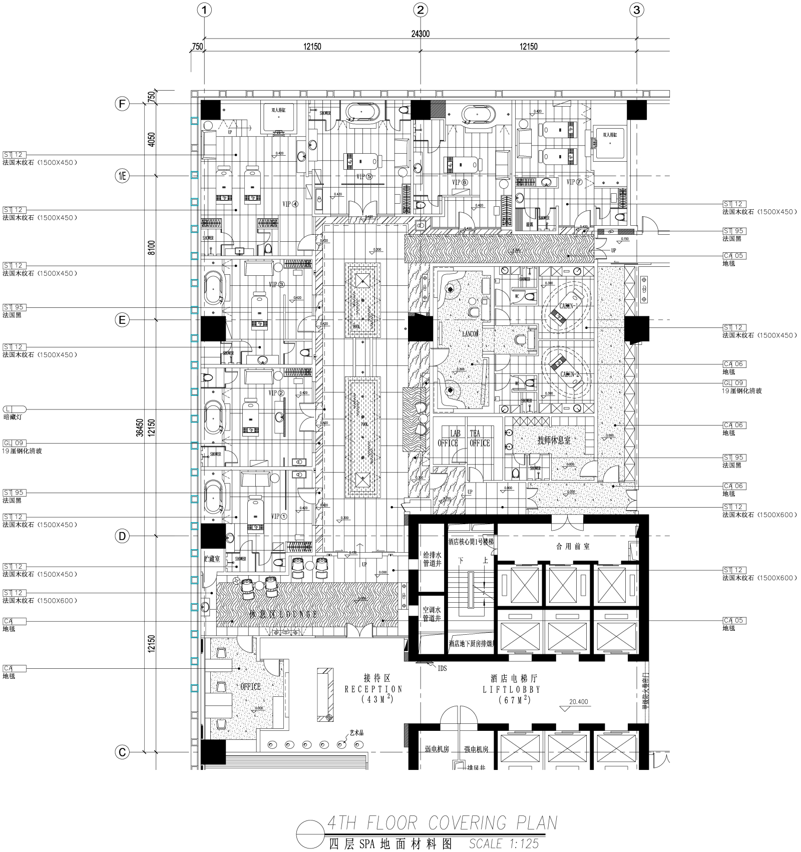 LTW-SPA桑拿会所全套施工图cad施工图下载【ID:451764784】