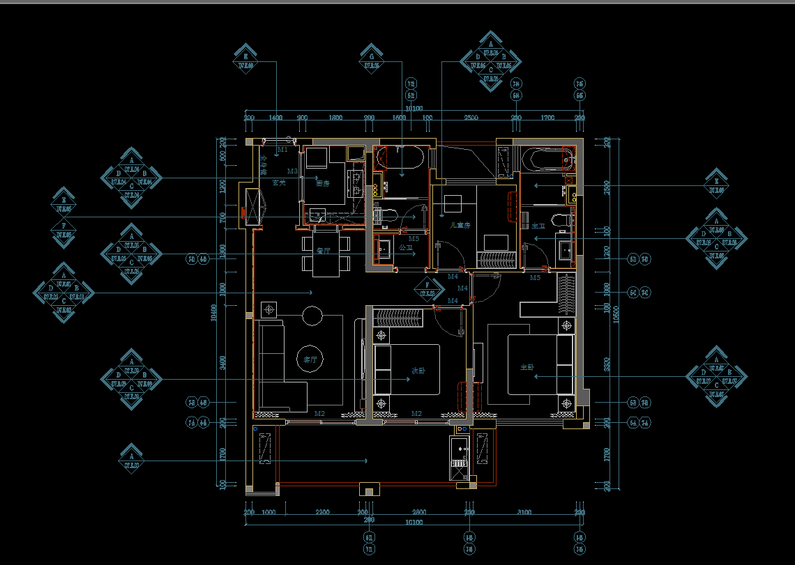 港式轻奢样板房详细施工图施工图下载【ID:551777722】