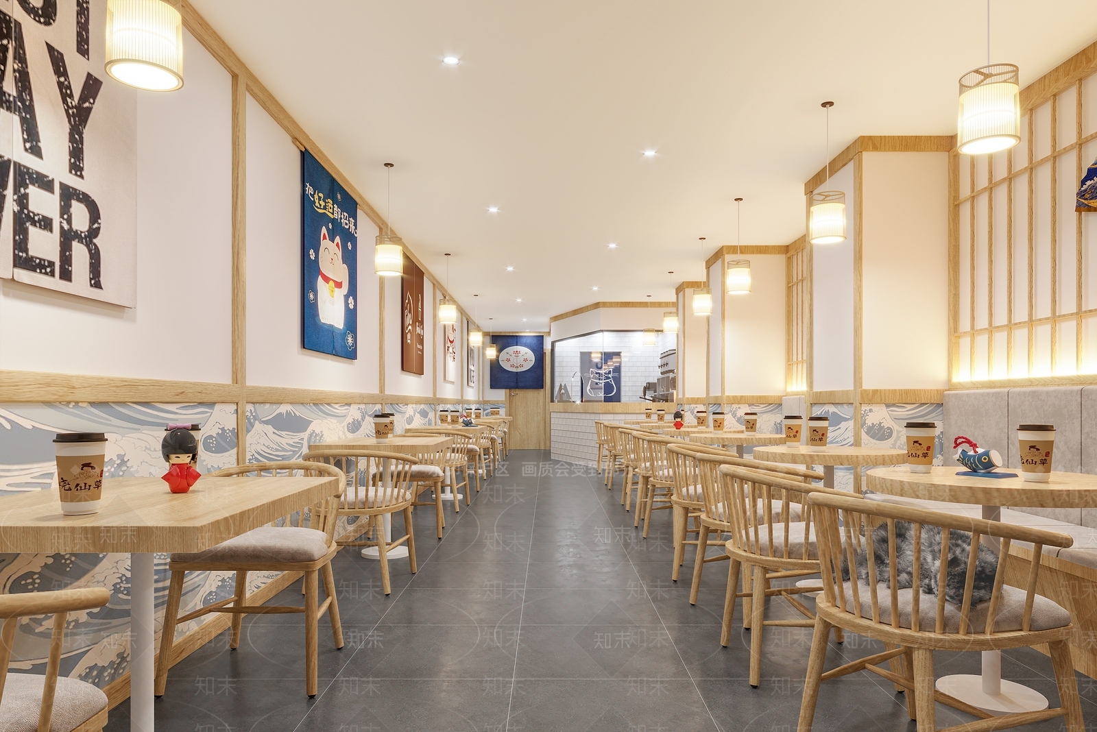 日式猫主题饮品店3D模型下载【ID:352006803】