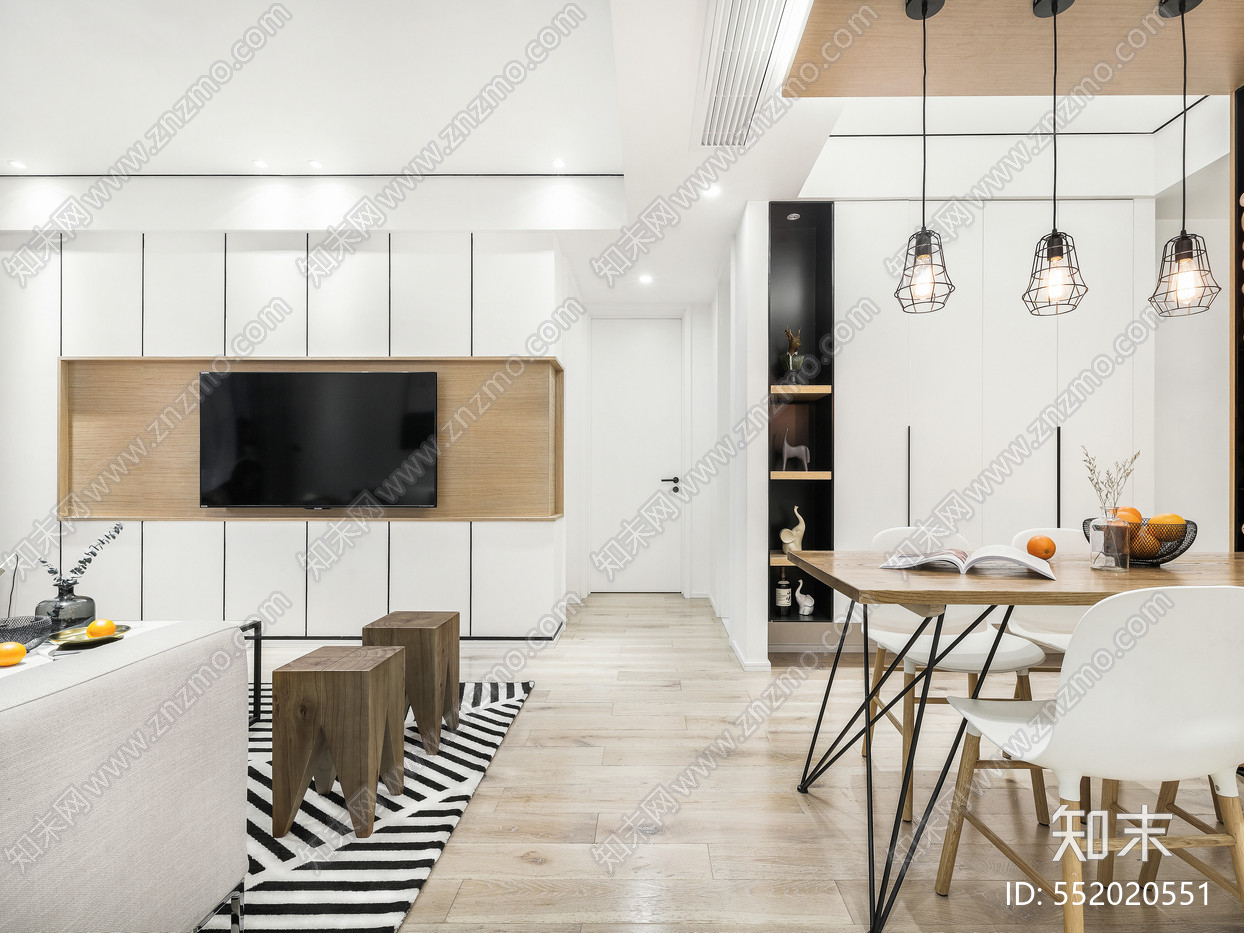 北欧客餐厅卧室厨房施工图施工图下载【ID:552020551】