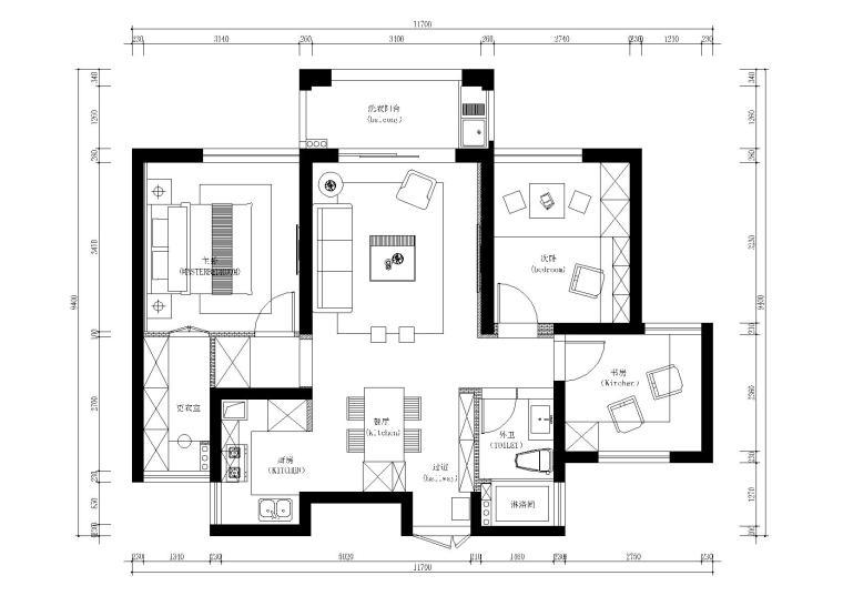 冷暖适中的小北欧住宅施工图cad施工图下载【ID:552143530】