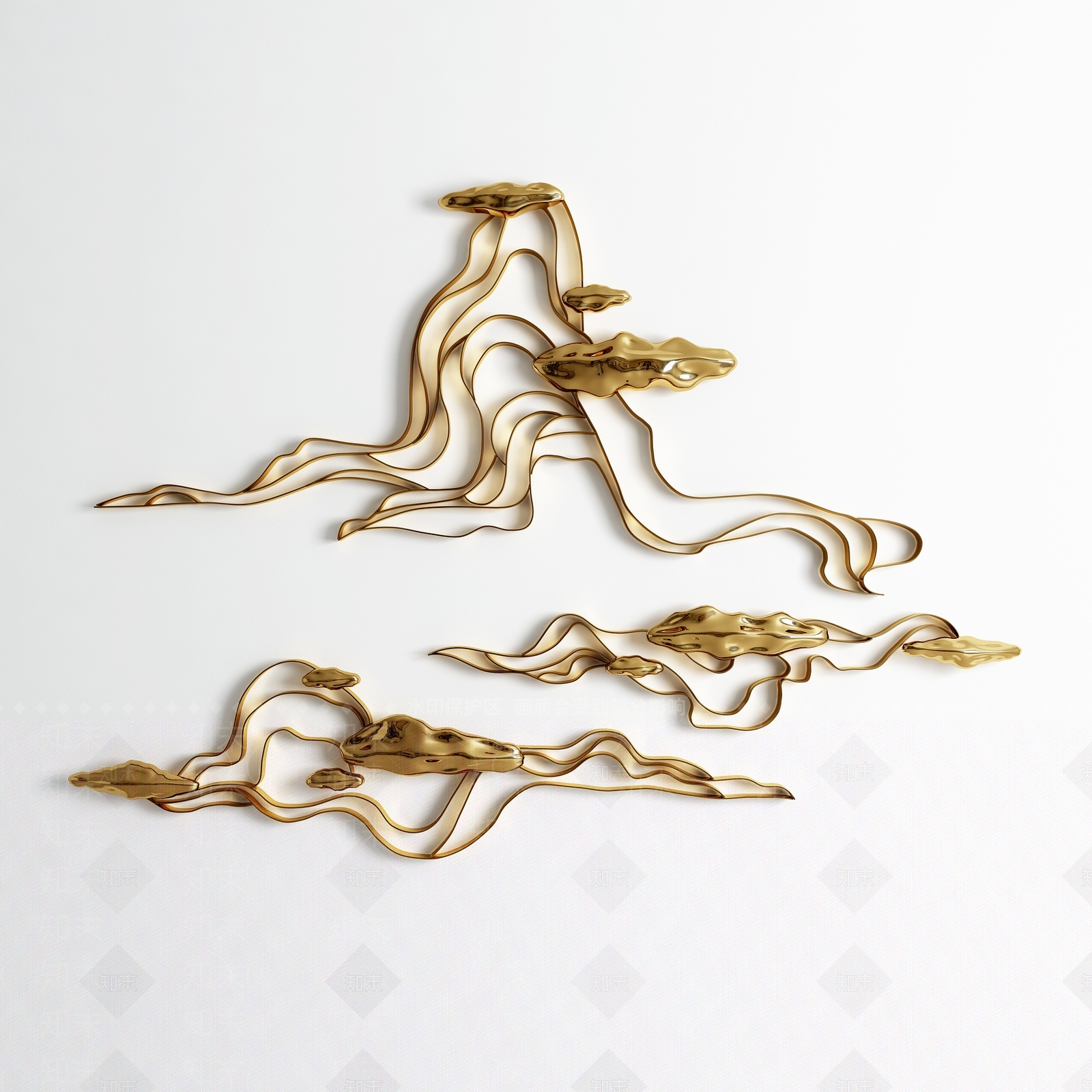 新中式墙面装饰品3D模型下载【ID:252166223】