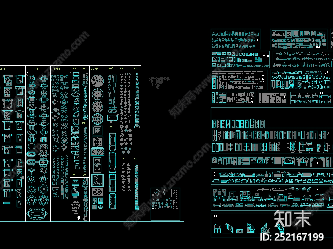 室内图块cad施工图下载【ID:252167199】
