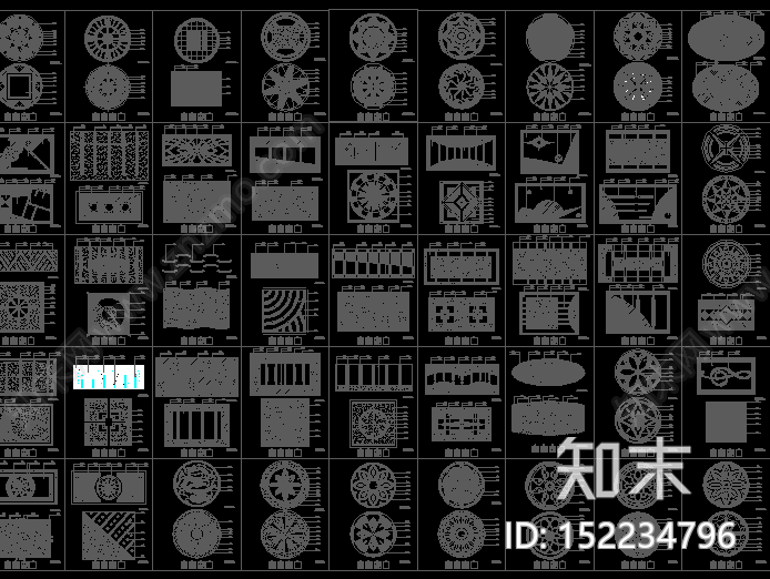 地面拼花合集cad施工图下载【ID:152234796】