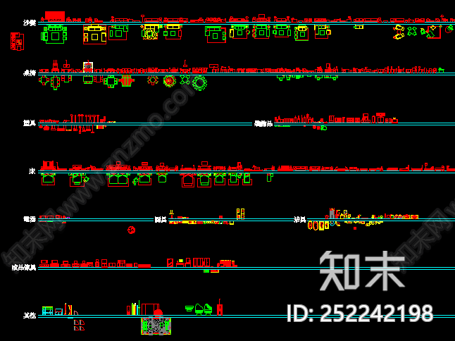 常用立面图库cad施工图下载【ID:252242198】