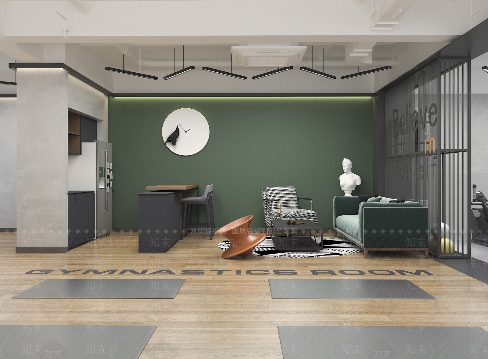 现代健身器材3D模型下载【ID:952299635】