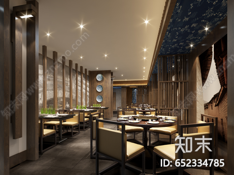 新中式经典客家餐厅菜馆设计施工图施工图下载【ID:652334785】