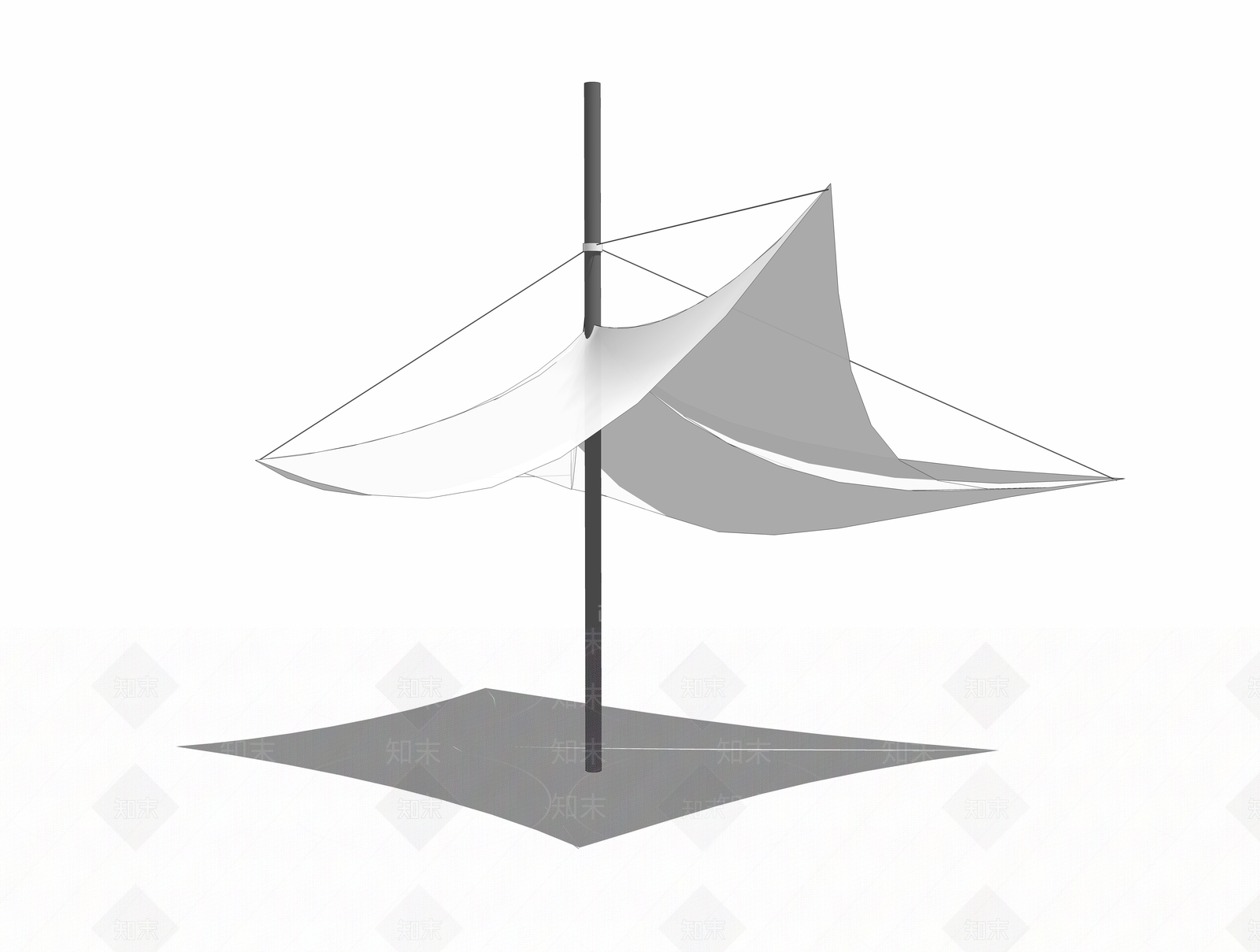 现代风格遮阳棚SU模型下载【ID:952340932】