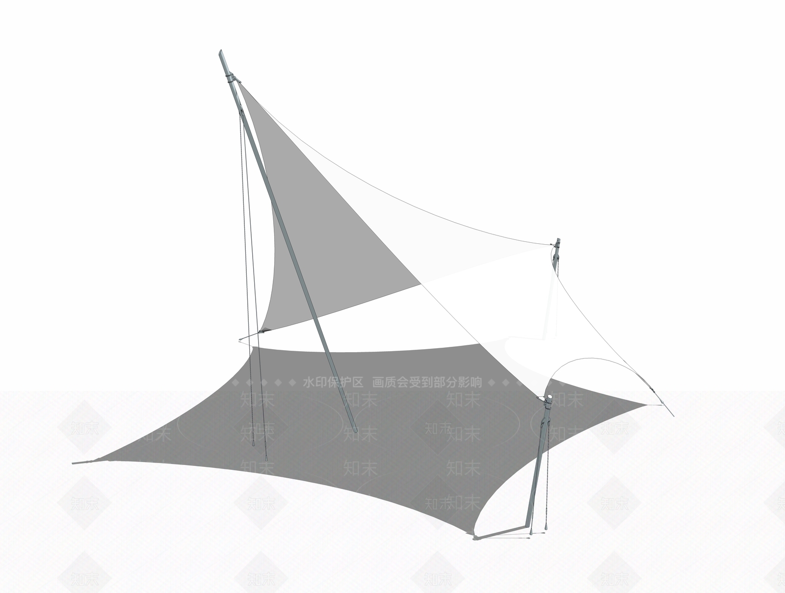 现代风格遮阳棚SU模型下载【ID:952340935】