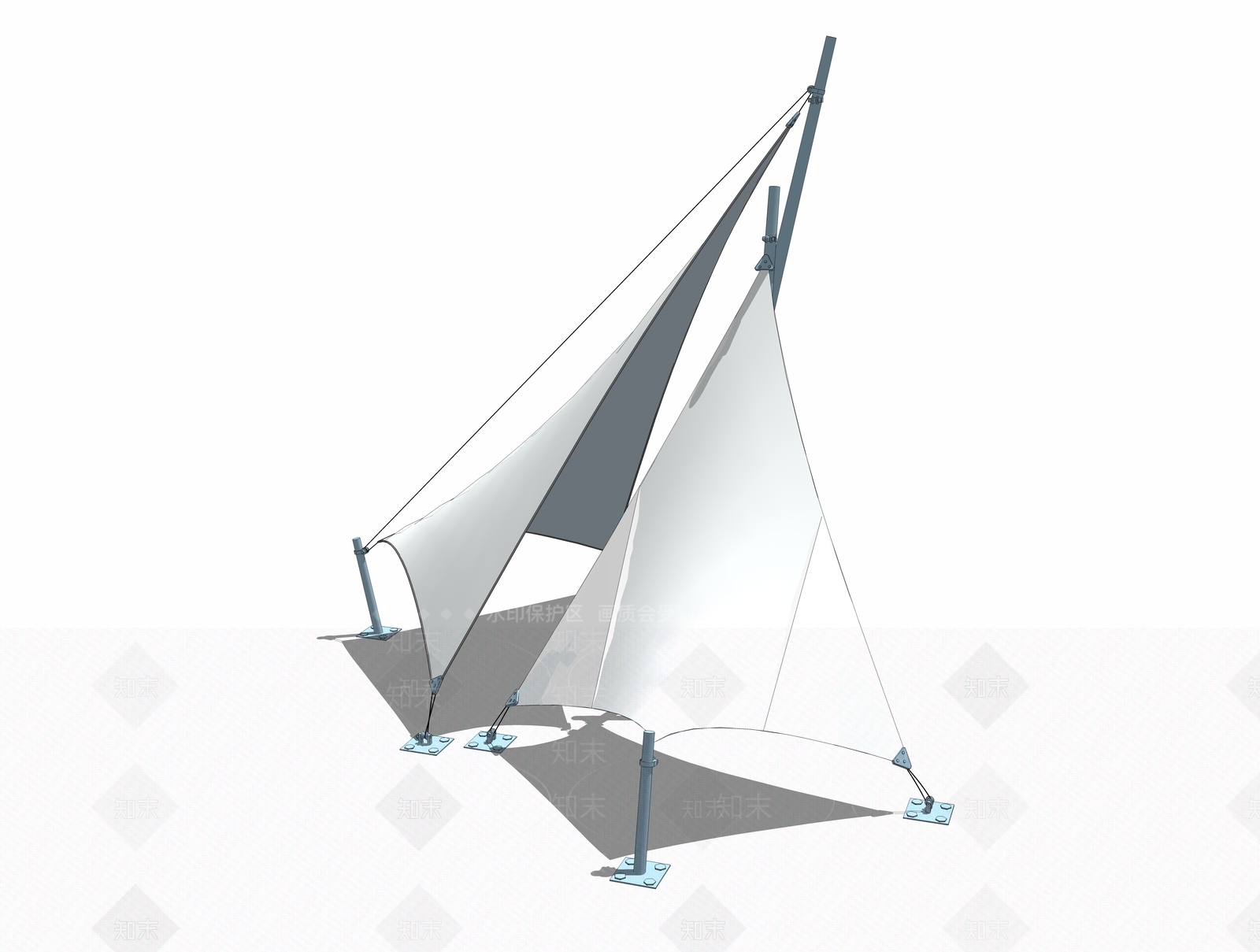 现代风格遮阳棚SU模型下载【ID:952340953】