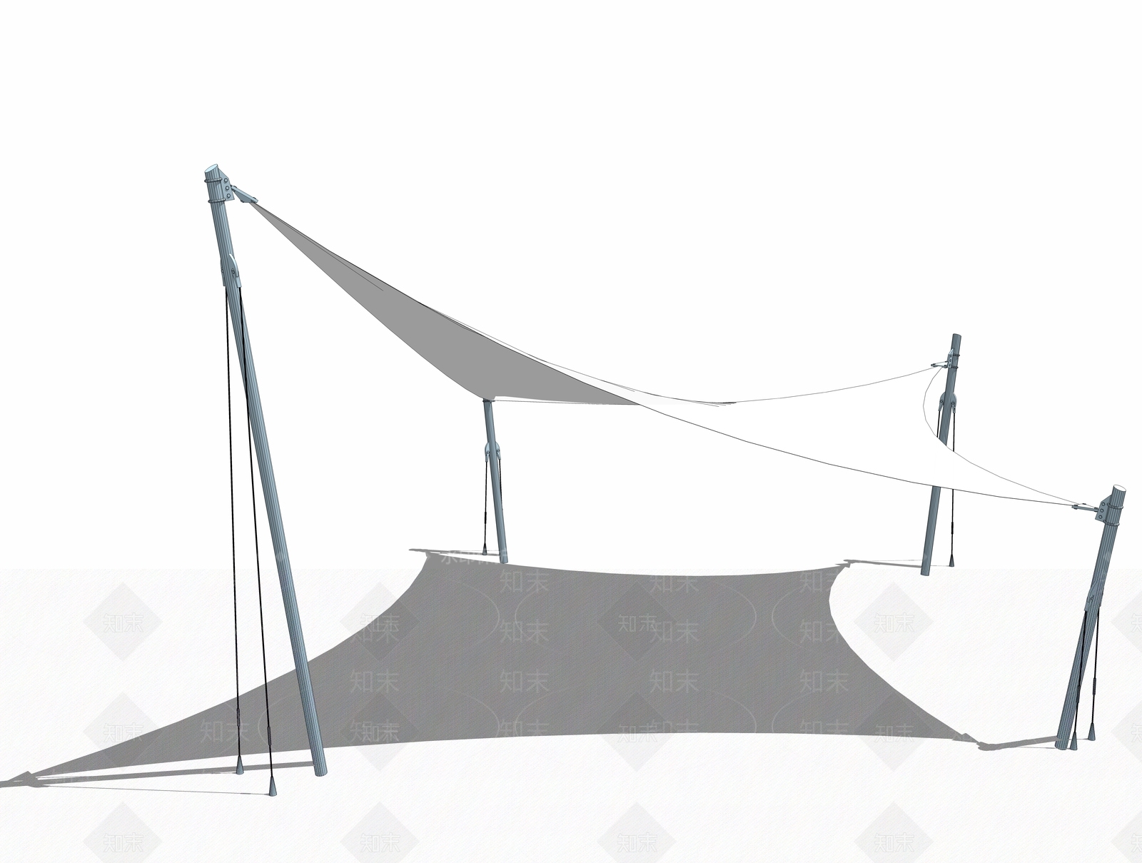 现代风格遮阳棚SU模型下载【ID:952340964】