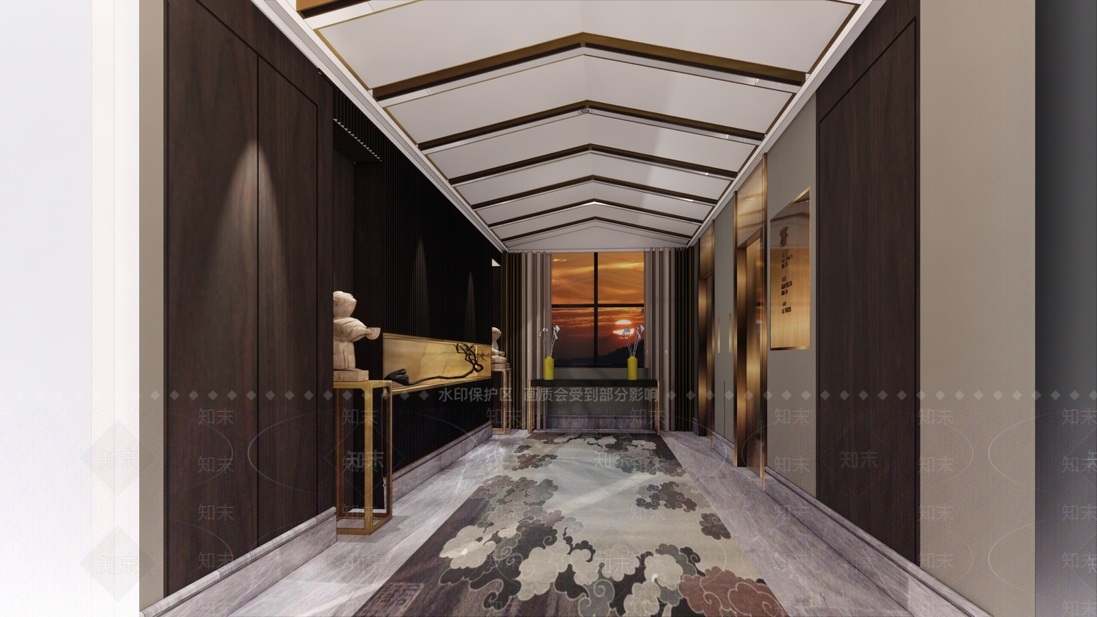 新中式风格酒店会所SU模型下载【ID:952342758】
