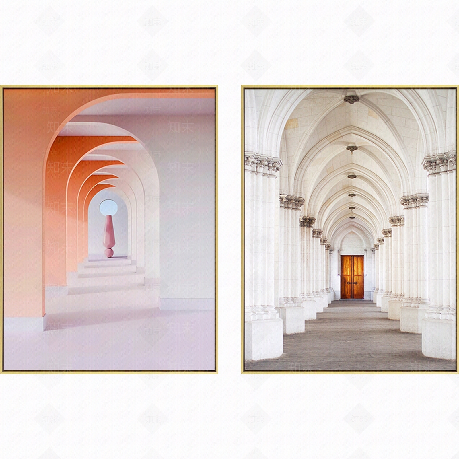 现代轻奢建筑挂画贴图下载【ID:852349038】