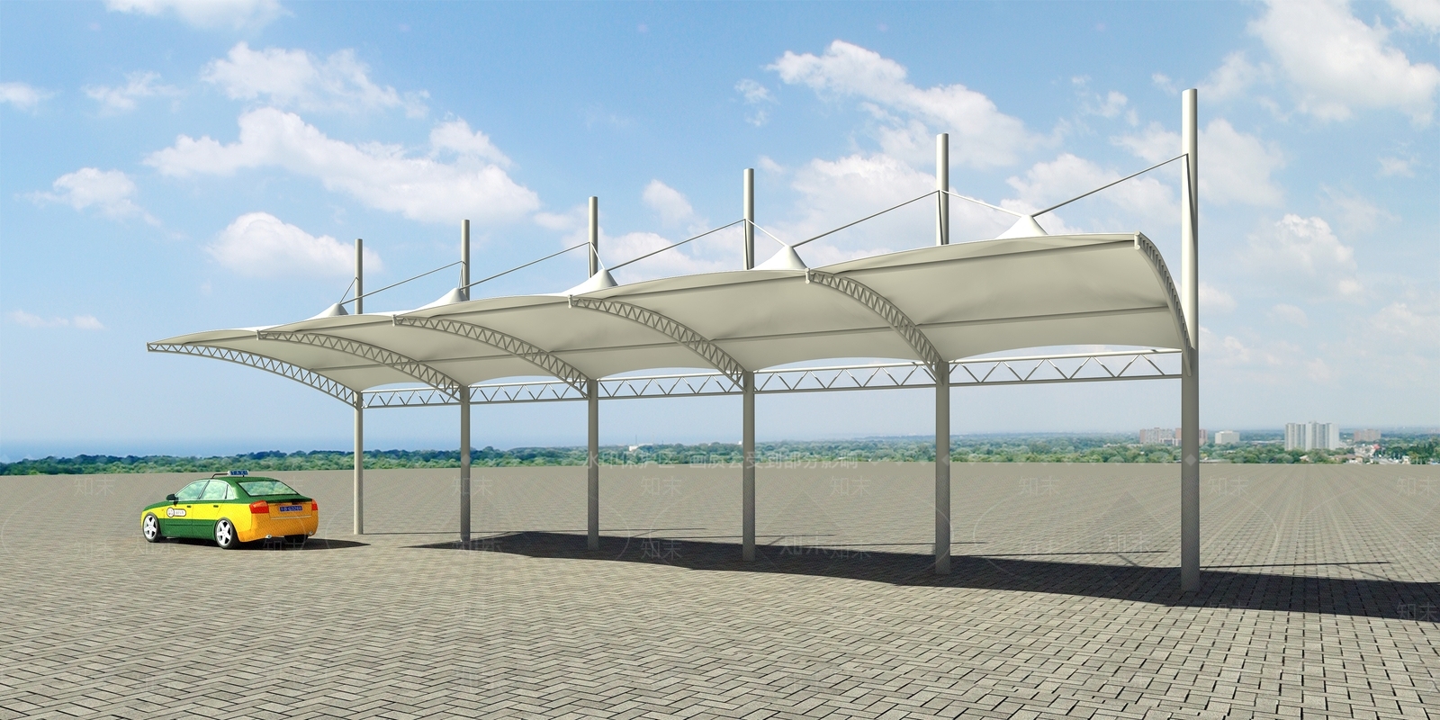 现代车棚3D模型下载【ID:652373974】