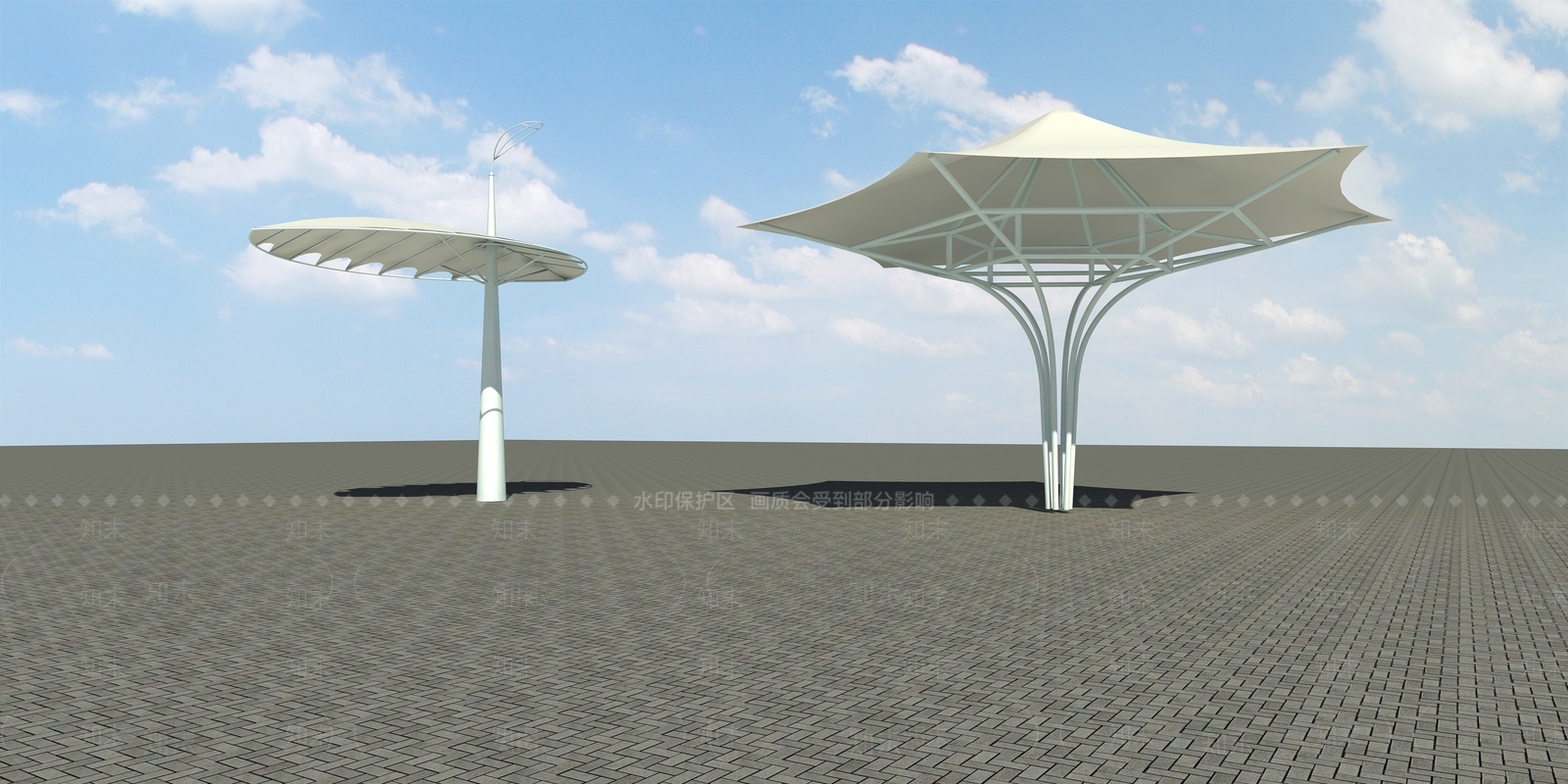 现代车棚多边形3D模型下载【ID:652381900】