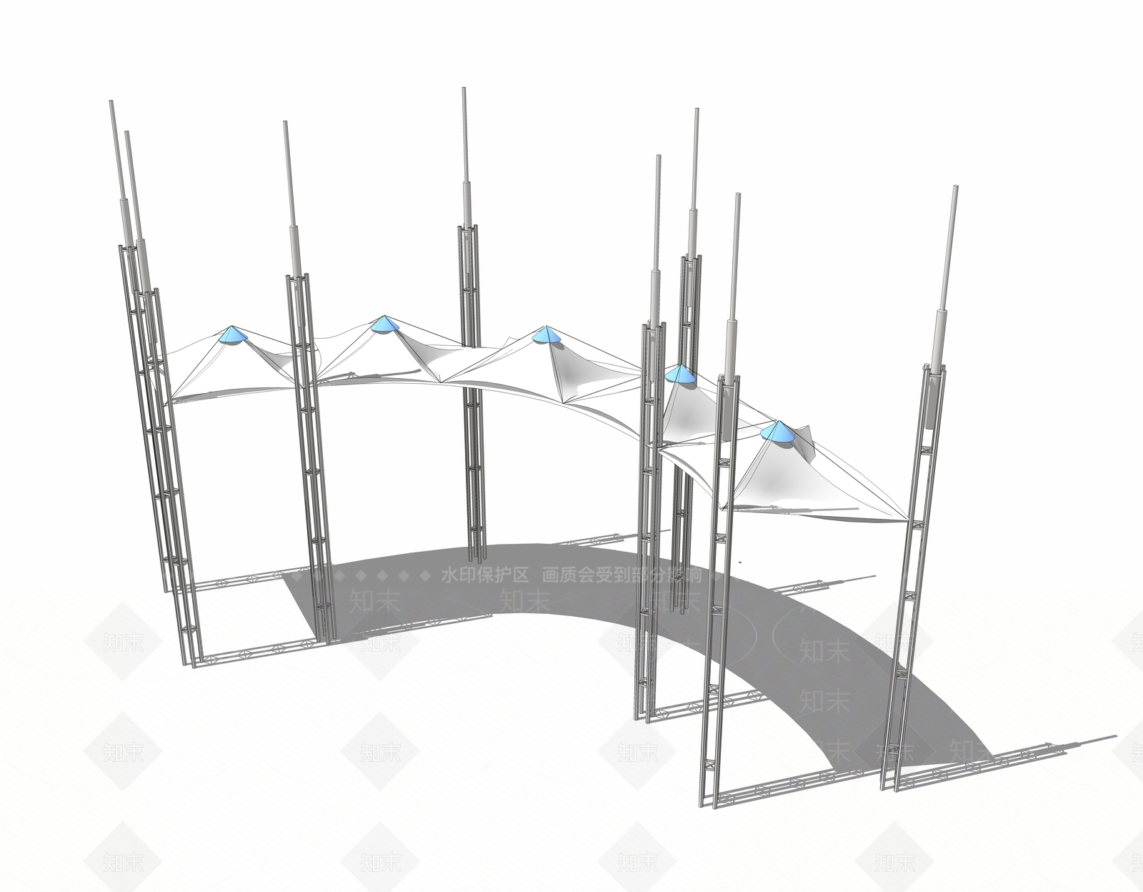 现代风格遮阳棚SU模型下载【ID:952393903】