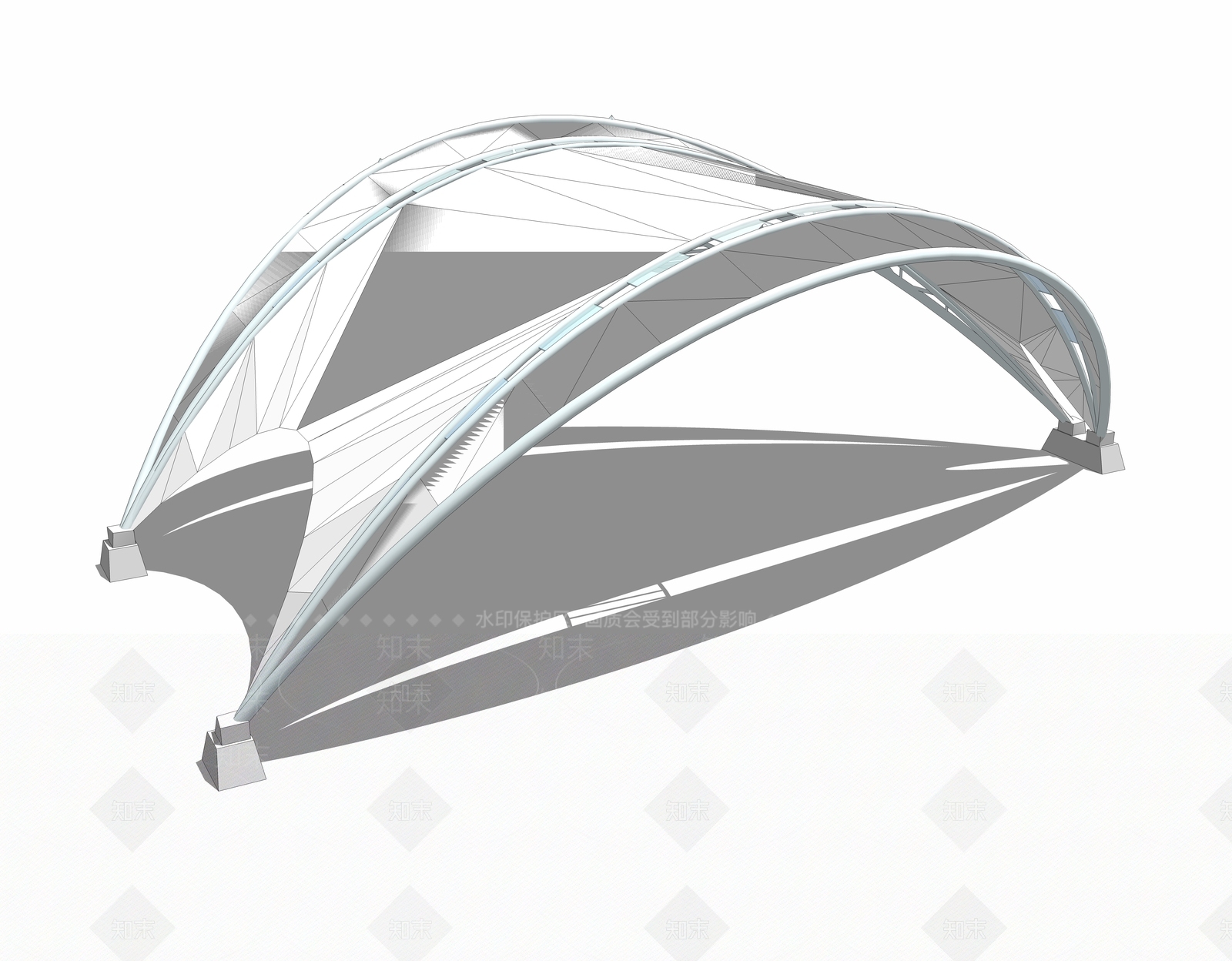 现代风格遮阳棚SU模型下载【ID:952393976】