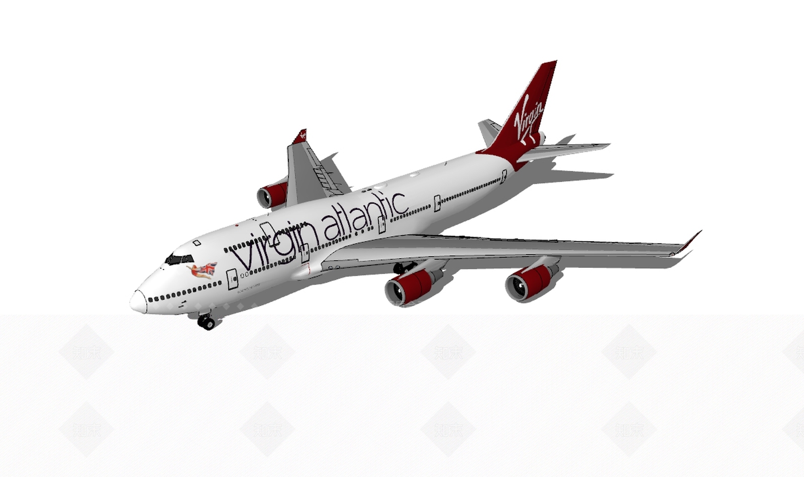 现代风格客机SU模型下载【ID:652402626】