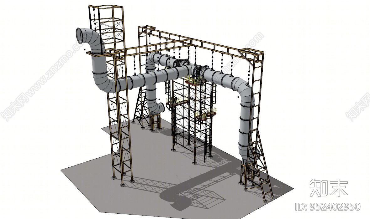 现代风格管道SU模型下载【ID:952402950】
