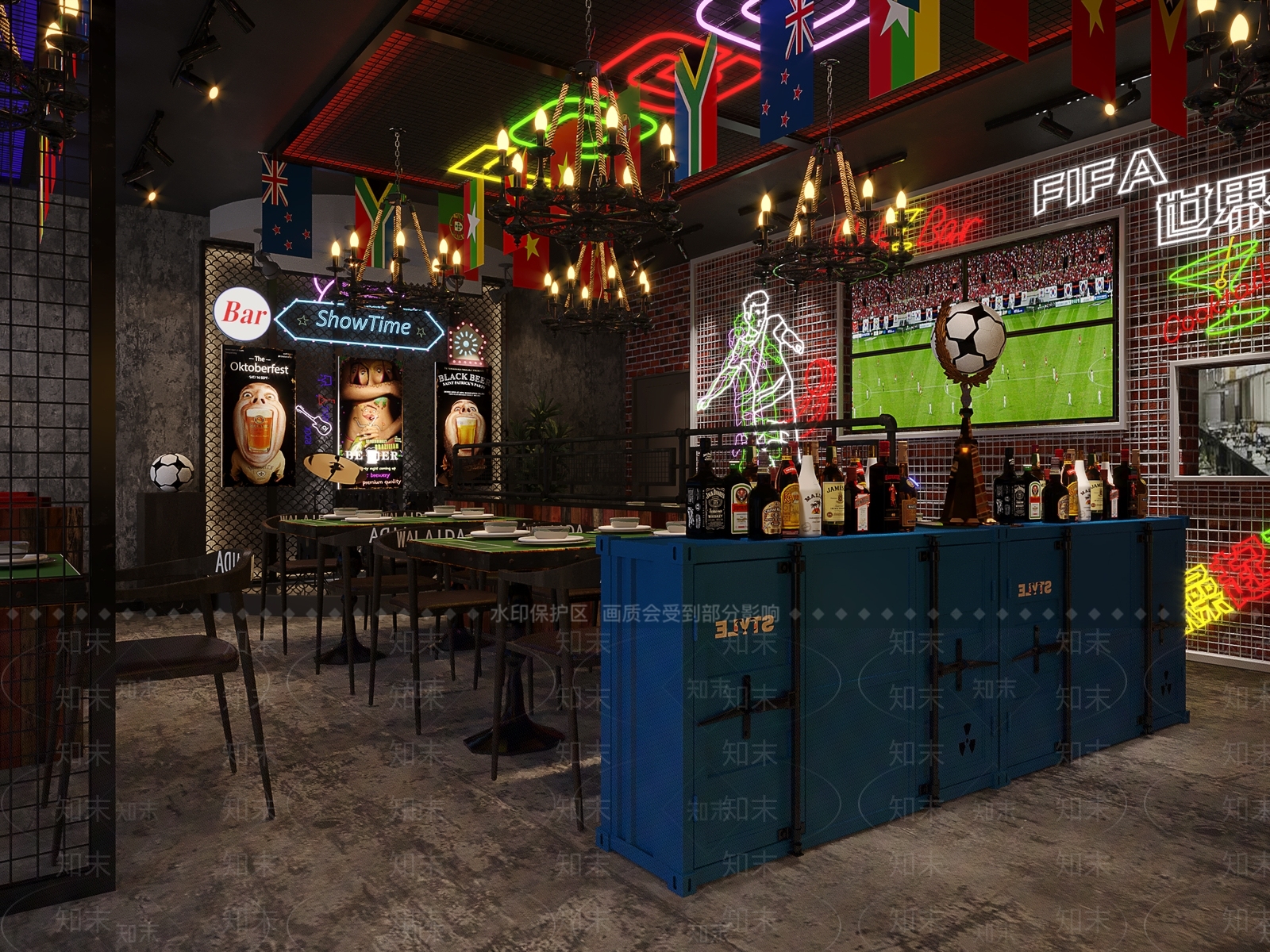 现代酒吧3D模型下载【ID:452405491】