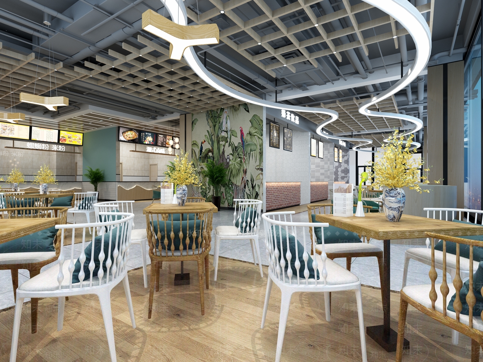 现代食堂3D模型下载【ID:752420751】