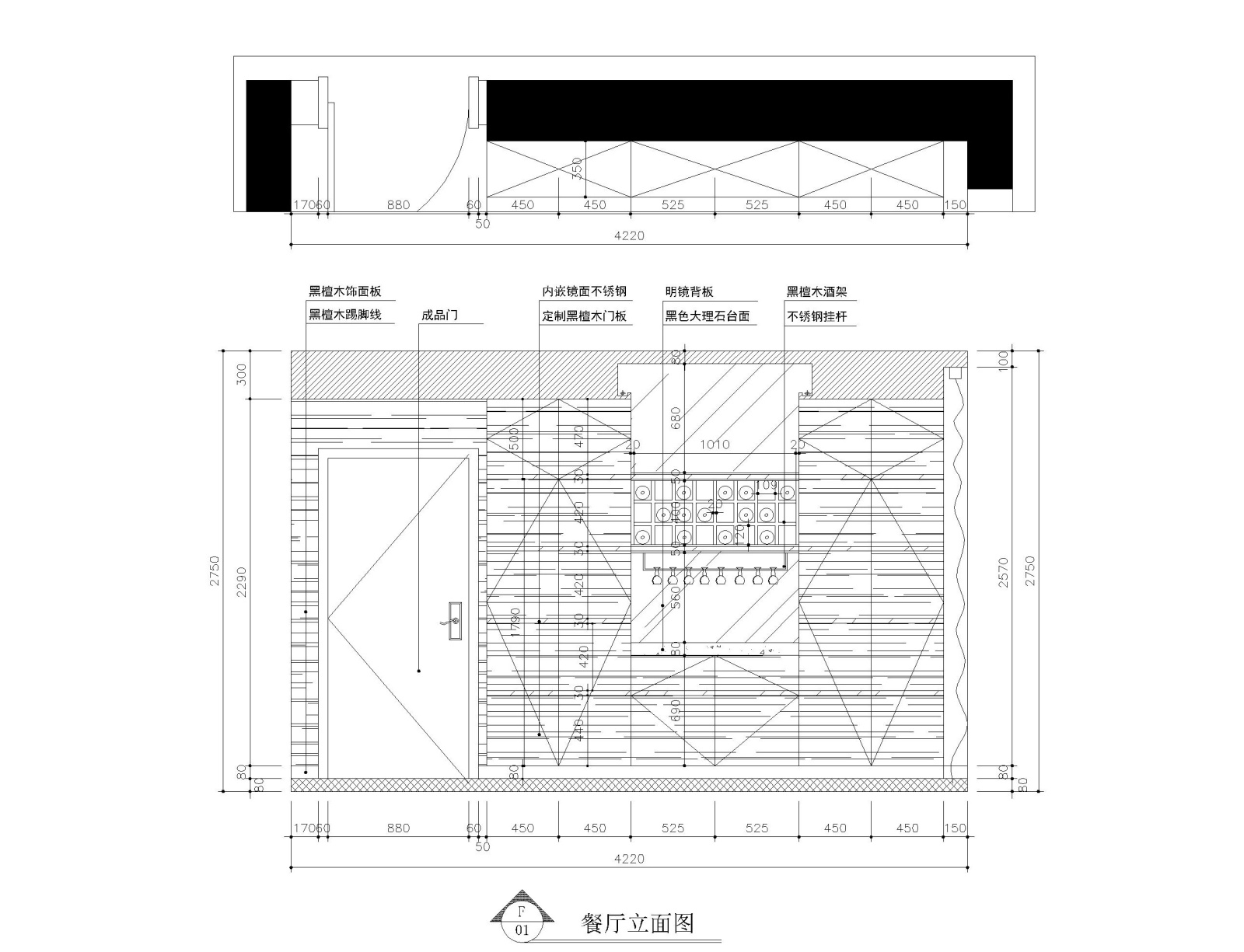 常熟89平现代奢华风格一居室公寓装修cad施工图下载【ID:552423687】