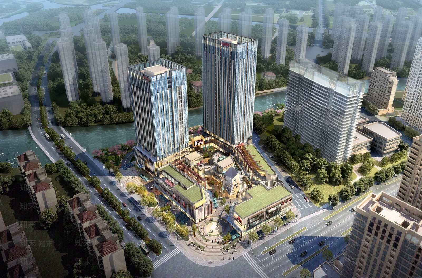 现代风格商业街SU模型下载【ID:352492957】