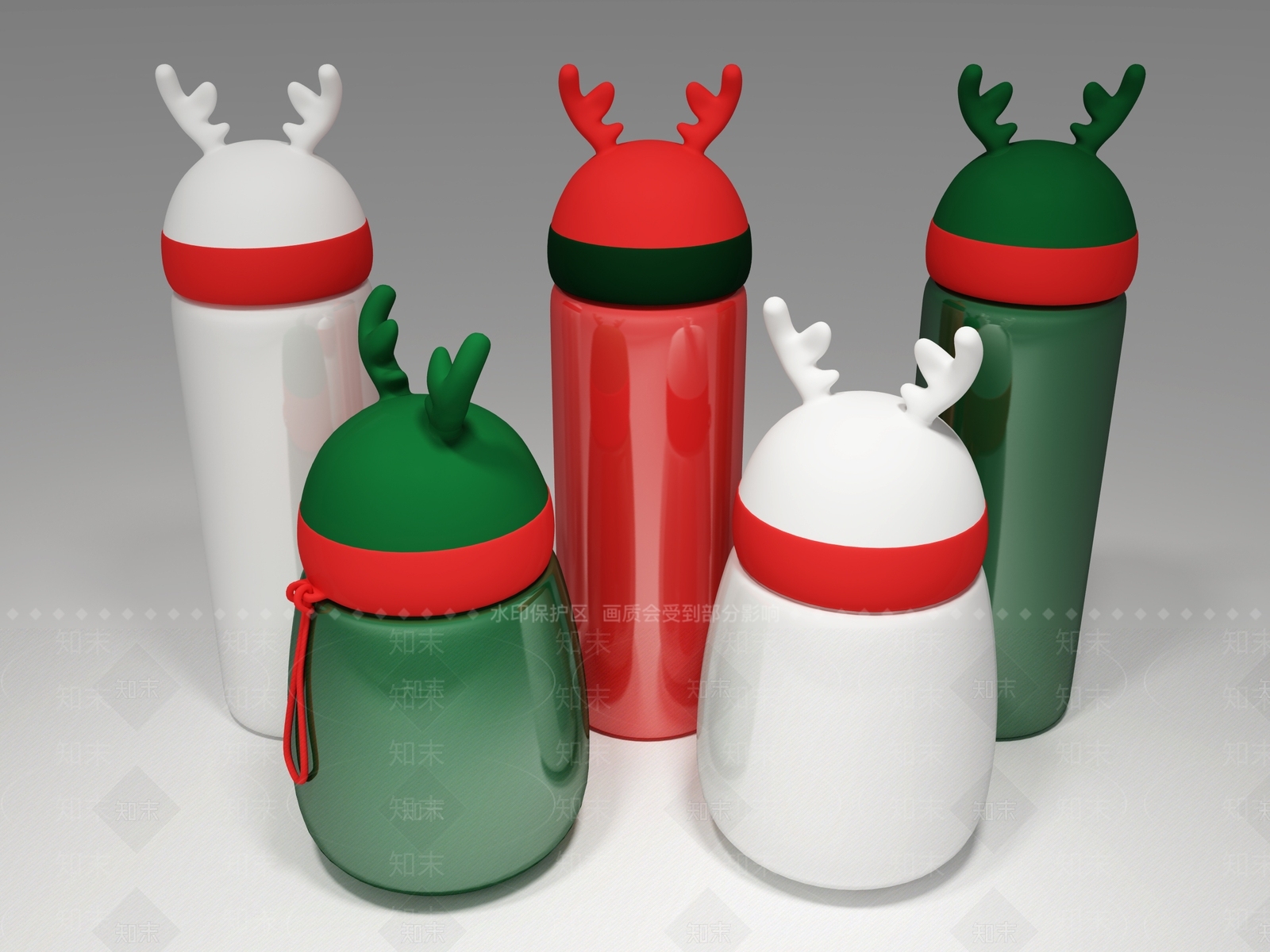 现代创意不锈钢保温杯3D模型下载【ID:252498420】