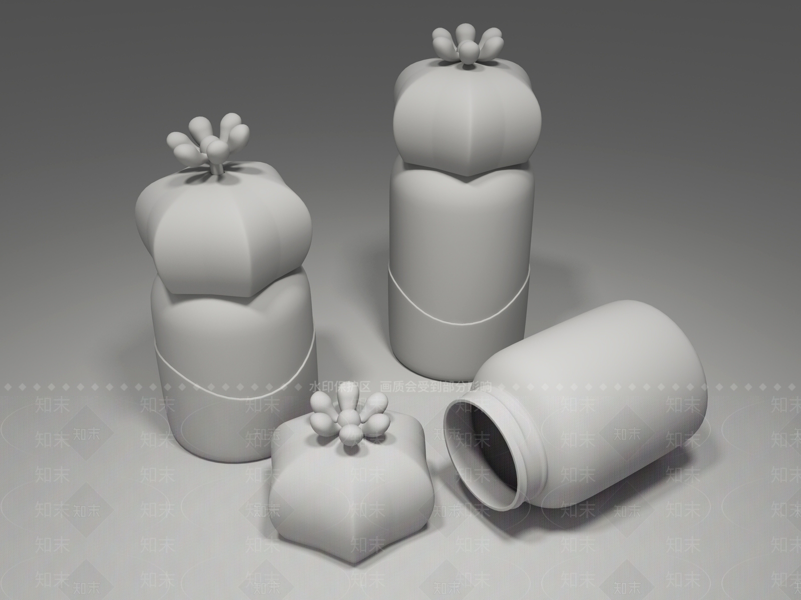 现代卡通玻璃杯3D模型下载【ID:252498424】
