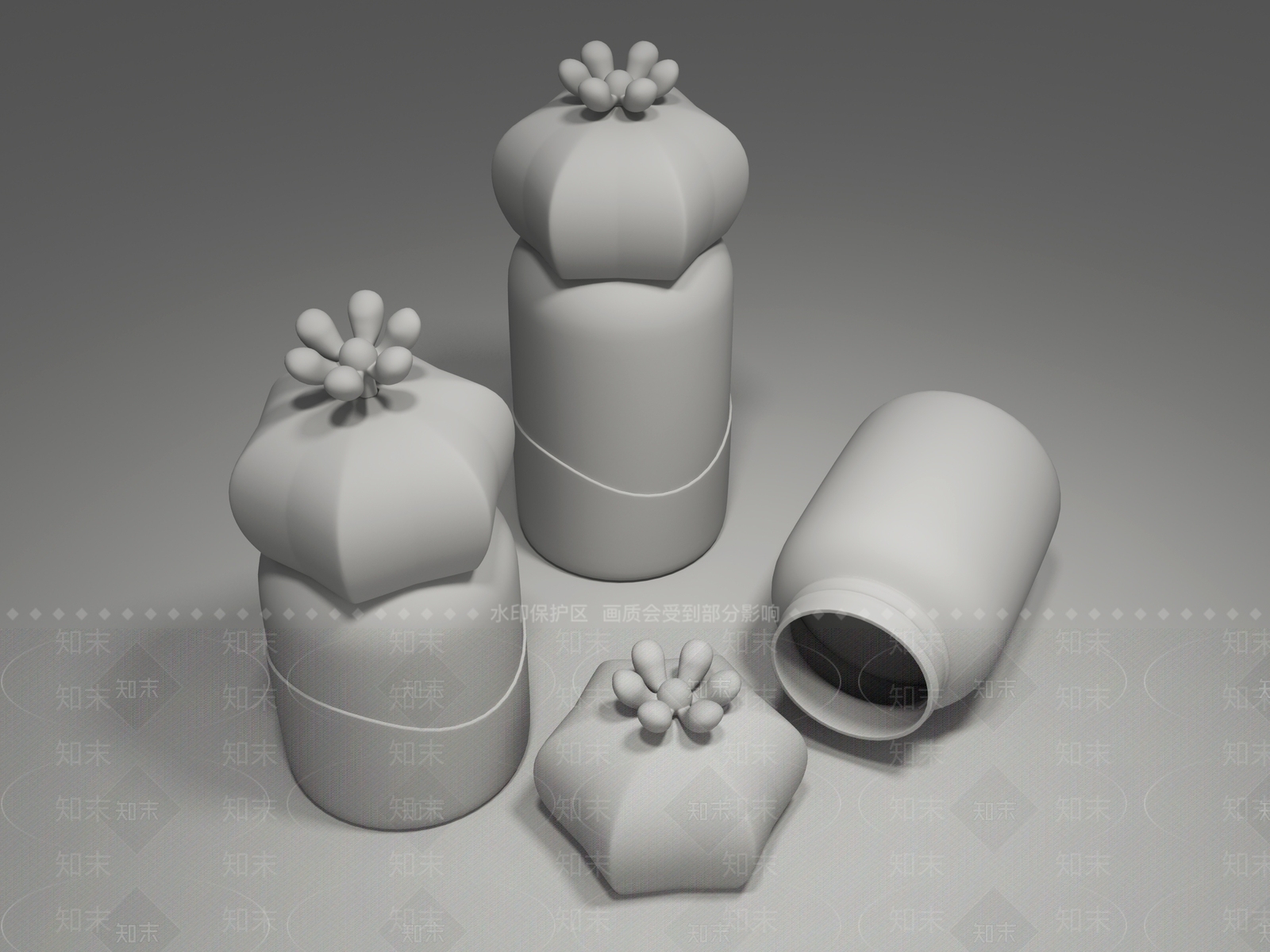 现代卡通玻璃杯3D模型下载【ID:252498424】