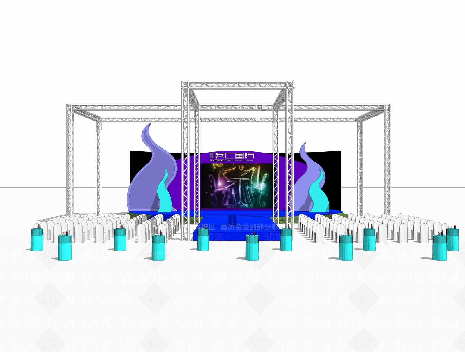 现代风格T台SU模型下载【ID:352508612】