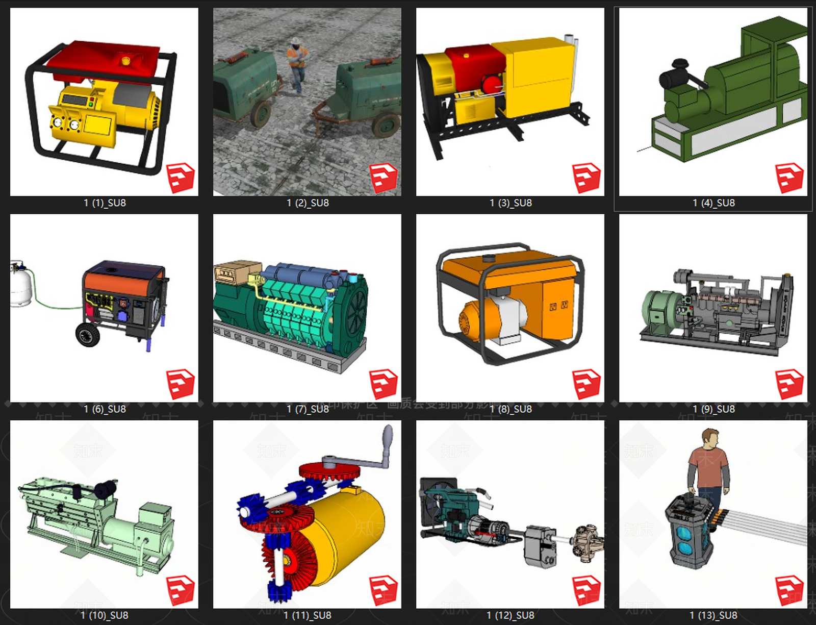 现代风格风力发电机SU模型下载【ID:752519216】