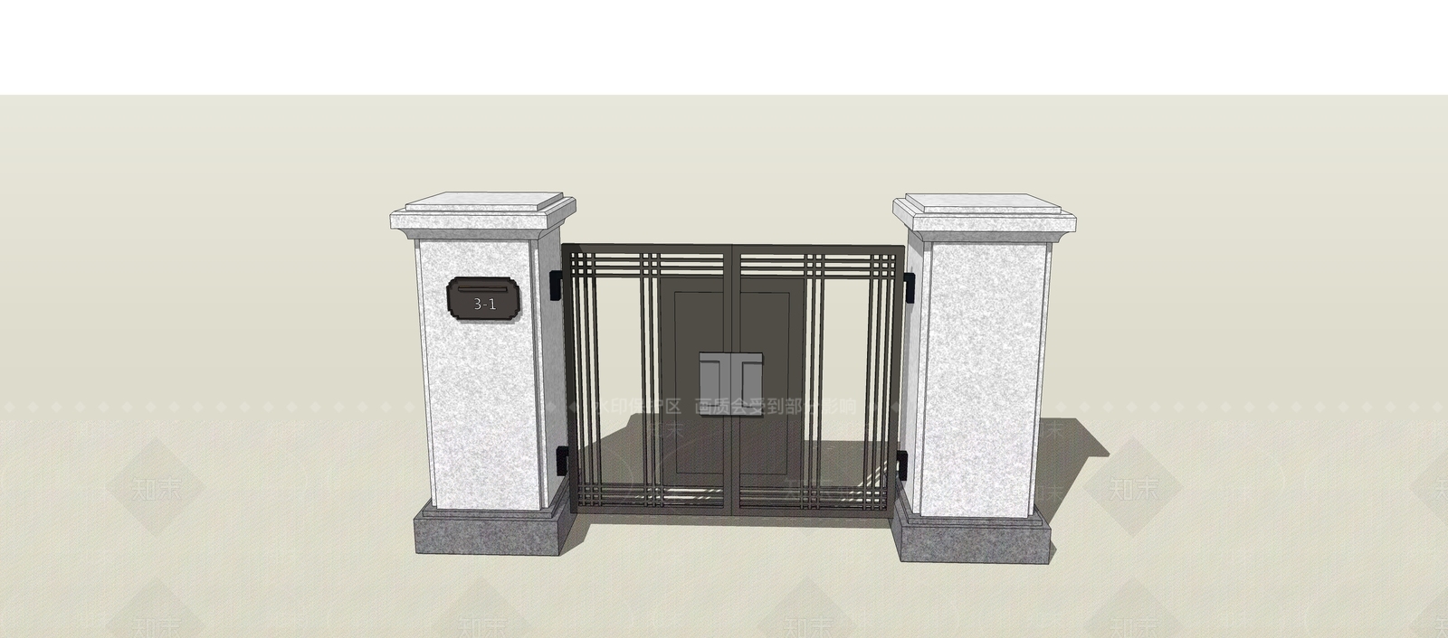 现代风格栅栏SU模型下载【ID:352536550】