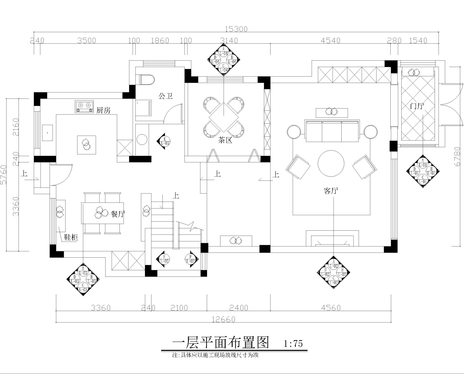 两层现代简约风格两居室家居住宅cad施工图下载【ID:552571596】